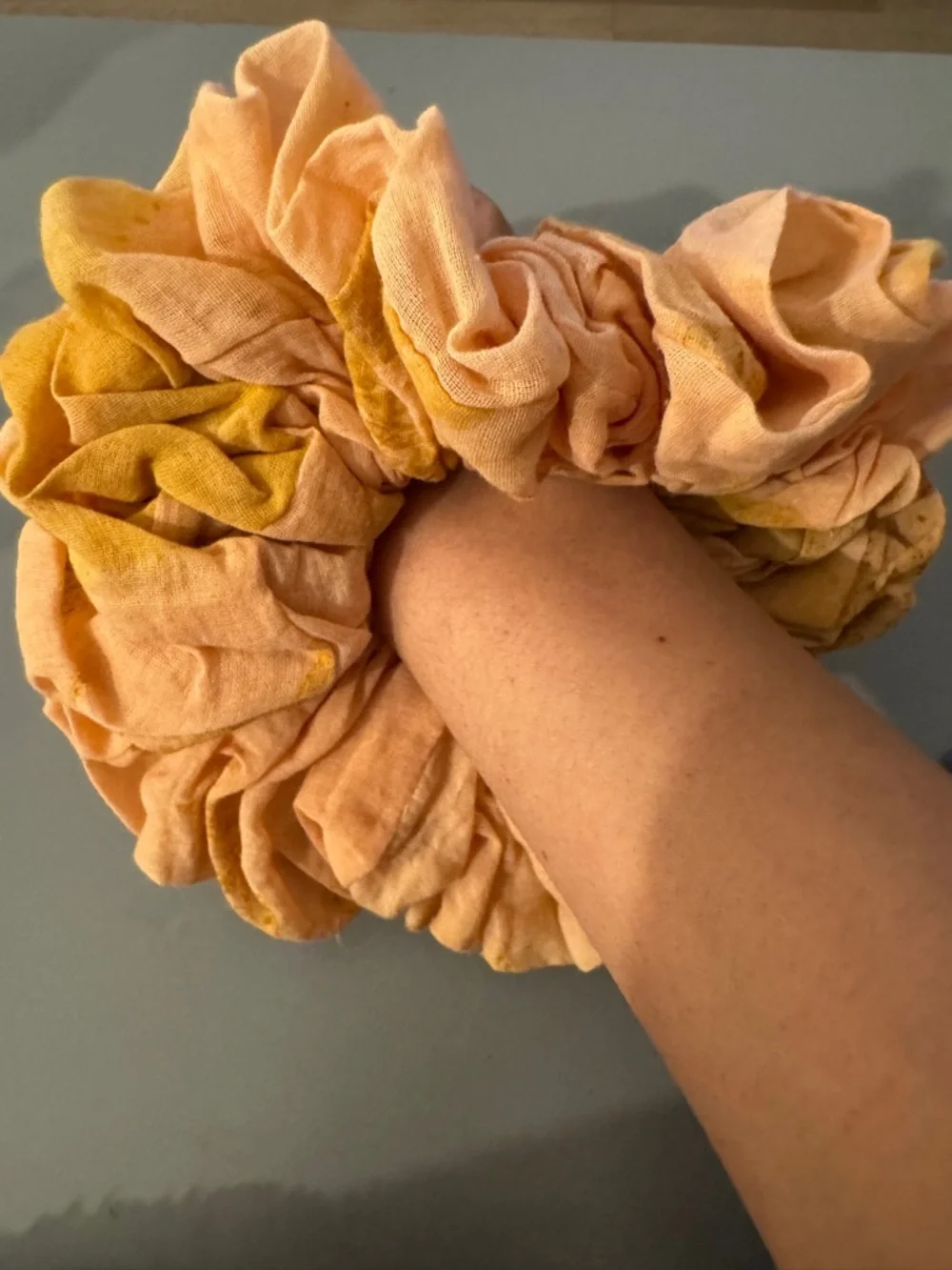 Peach & Mustard Oversized Scrunchie - Women Accessories